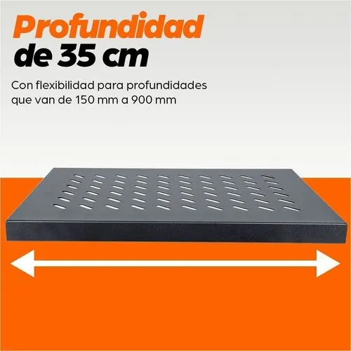 Intellinet Charola Gabinete 19"" , 1u, Fija, 35cm, Vent - Intellinet Estante Fijo De 19"" - Image 7