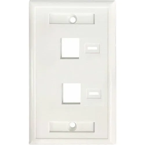 Tapa De Pared Faceplate Placa 2 Puerto Perforacion Para Etiqueta - 2 X Toma(s) De Corriente Sin Carga