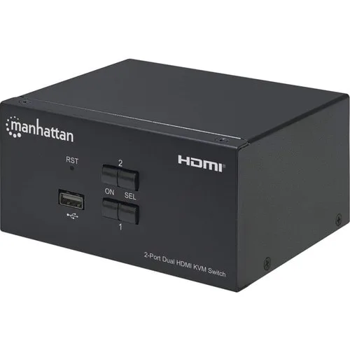 Manhattan Conmutador Kvm - 2 Computador(es) - 1 Usuarios Locales - 3840 X 2160 - 5 X Usb - Usb 2.0 - 6 X Hdmi