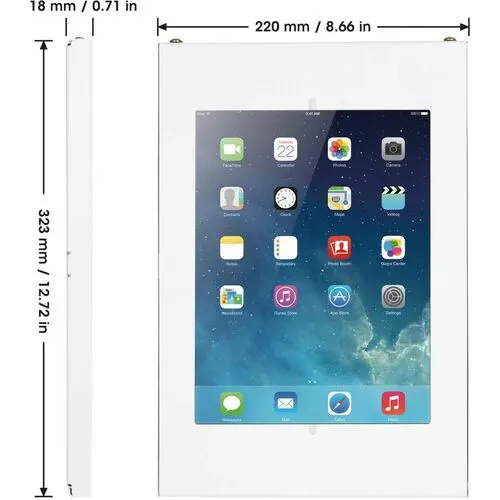 Soporte Tableta Antirrobo, Pared, Blanco - 24.6cm A 26.7cm (10.5") Para Pantalla Plana - 75 X 75 - Compatible Con Montura Vesa - Acero De Algo Grado, Plástico, Acero - 1 - Image 7