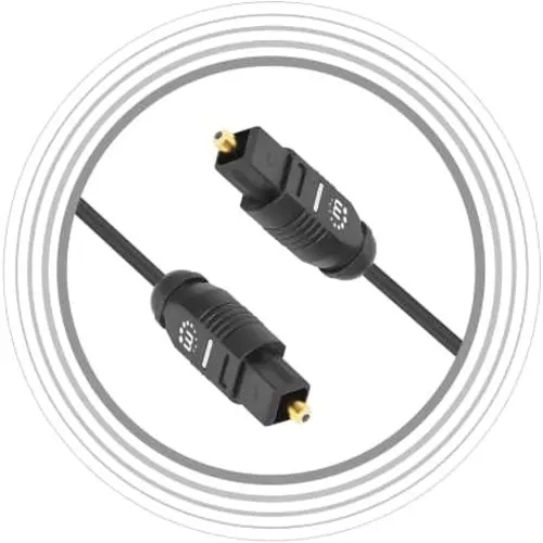 Manhattan 356084 3m Fibra óptica Cable De Audio - Cable For Dispositivo De Audio, Receptor A/V, Amplificador, Sistema Del Sonido, Tv, Playstation 3, Pc, Playstation 4, Xbox One, Xbox 360, Sistema De Teatro En Casa, ... - Oro Contacto Chapado - Negro