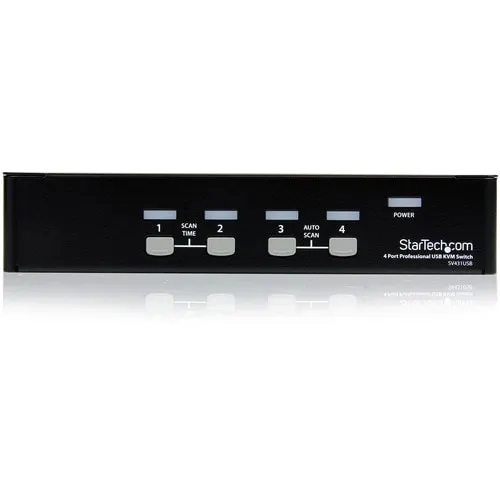 Startech.com Switch Kvm De 4 Puertos Con Usb - 1 Usuario Local - 1u - 4 Computador(es) - 1 Usuarios Locales - 1920 X 1440 - 8 X Usb - 5 X Vga - 1u - Montable En Bastidor, De Escritorio - Image 2
