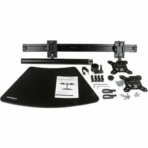 Startech.com Soporte Para Dos Monitores - Hasta 61cm (24") Para Pantalla Plana - 16kg Capacidad De Carga - 40.9cm Altura X 95cm Ancho - Sobremesa, De Escritorio - Aluminio, Acero, Plástico - Negro - Image 5