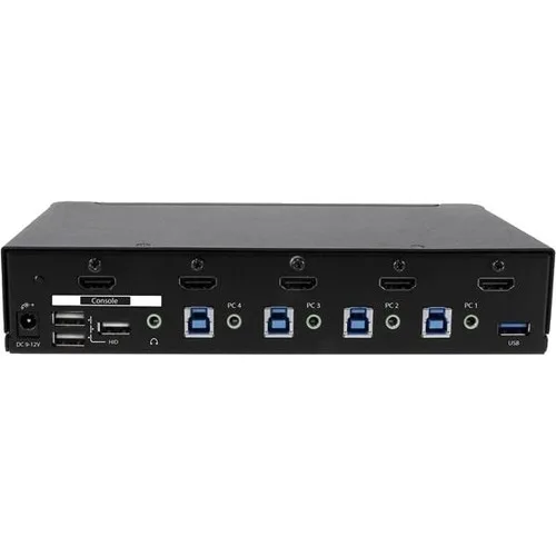 Startech.com Switch Conmutador Kvm De 4 Puertos Hdmi 1080p Con Usb 3.0 - 4 Computador(es) - 1 Usuarios Locales - 1920 X 1080 - 11 X Usb - 5 X Hdmi - 1u - Montable En Bastidor, De Escritorio - Image 2