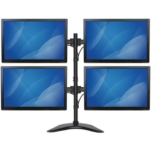Startech.com Base De Soporte Ajustable Vesa Para 4 Monitores De Hasta 27 Pulgadas - Hasta 68.6cm (27") Para Pantalla Plana - 32kg Capacidad De Carga - 81.8cm Altura X 31.5cm Ancho X 88.4cm Profundidad - De Escritorio, Independiente - Acero, Aluminio - Negro - Image 2