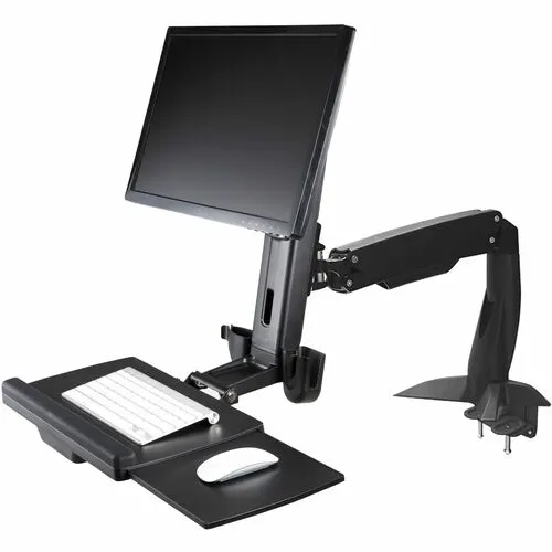 Startech.com Brazo De Soporte De Pie Y Sentado Ajustable Vesa Para Pantalla De Hasta 27 Pulgadas Con Soporte Para Teclado Y Mouse - Altura Ajustable - 1 Pantalla(s) Admitidas - 86.4cm (34") Para Pantalla Plana - 7.98kg Capacidad De Carga - 75 X 75, 100 X 100 - Acero, Aluminio, Plástico - 1 Solamente - Image 2