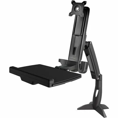 Startech.com Brazo De Soporte De Pie Y Sentado Ajustable Vesa Para Pantalla De Hasta 27 Pulgadas Con Soporte Para Teclado Y Mouse - Altura Ajustable - 1 Pantalla(s) Admitidas - 86.4cm (34") Para Pantalla Plana - 7.98kg Capacidad De Carga - 75 X 75, 100 X 100 - Acero, Aluminio, Plástico - 1 Solamente - Image 3