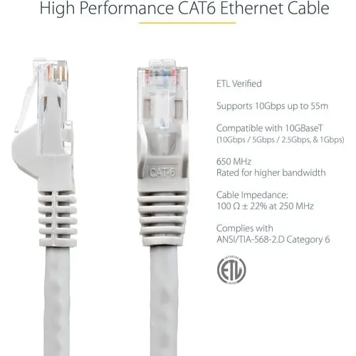 Startech.com Cable De 3m Gris De Red Gigabit Cat6 Ethernet Rj45 Sin Enganche - Snagless - Cable For Dispositivo De Red - 6gbit/S - Cable De Conexión - Oro Contacto Chapado - 24 Awg - Gris - Image 3
