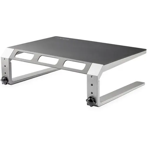 Startech.com Base Para Monitor En Acero Y Aluminio Con Altura Ajustable De Tres En Posiciones- Soporte Elevador Para Monitores De Hasta 32" - Pedestal Para Monitores De Computadora De Escritorio - Hasta 81.3cm (32") Para Pantalla Plana - 9.98kg Capacidad De Carga - 17.5cm Altura X 26.7cm Ancho - De Escritorio, Encimera - Aluminio, Acero - Negro, Plata - Gestión De Cableado - Image 4