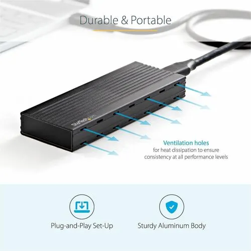 Startech.com Gabinete Externo De Ssd M.2 Nvme Para Ssds Pcie Con Usb 3.1 Gen 2 Usb-C, Compatible Con Thunderbolt 3 Y Cable Usb-C Incluido - 1 X Ssd Admitido - 1 X Bahía Total - Aluminio, Plástico - Image 3