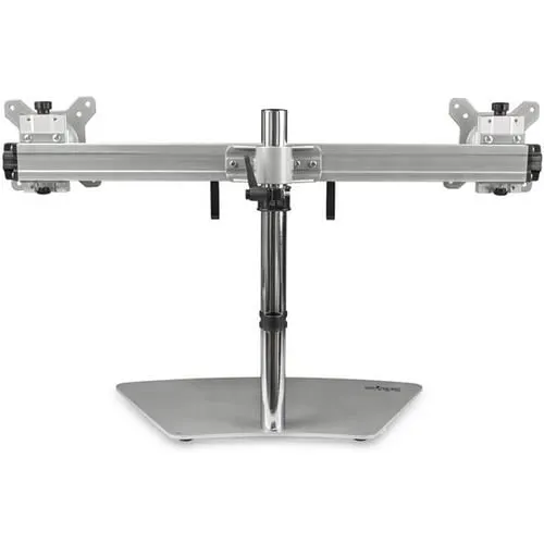 Startech.com Soporte Vesa Para 2 Monitores - Soporte Ergonómico De Sobremesa Para 2 Monitores De 24" Con Montaje Vesa - Con Mástil - Plata - Hasta 61cm (24") Para Pantalla Plana - 16kg Capacidad De Carga - 40.9cm Altura X 95cm Ancho - De Escritorio, Independiente - Acero, Aluminio, Plástico - Plata - Image 2