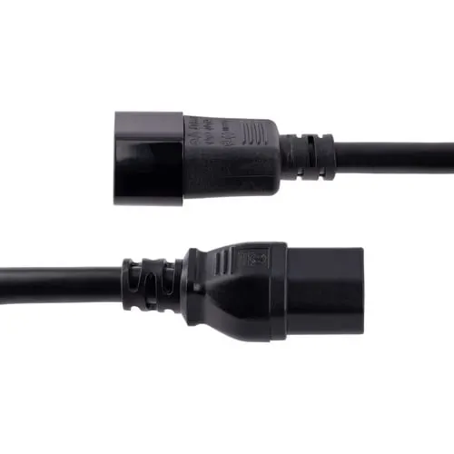 Startech.com Cable De 3m De Extensión De Corriente - Cable C14 A C15 - 15a 125v - 14awg - Cable De Alimentación De Servicio Pesado - Para Servidor, Computadora De Escritorio, Monitor, Impresora, Unidad De Distribución Eléctrica, Workstation, Computador - Iec 60320 C14 / Iec 60320 C15 - 125 V Ac / 15a - Negro - 1 - Image 3