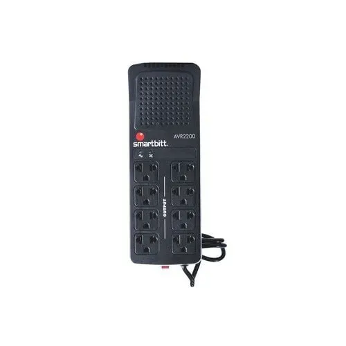 Regulador Smartbitt Sbavr2200, 8 Contactos , Negro , Hogar Y Oficina,negocio, 2200 Va, 1100 W
