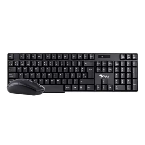 Kit Mouse Y Teclado Inalambrico Negro 1200 Cpi Usb Nano 10m Alc