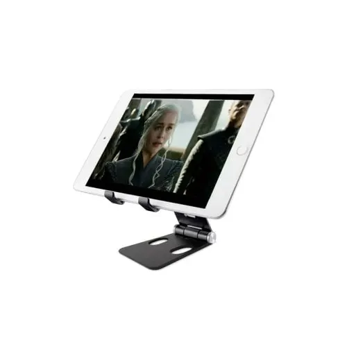 Brobotix Soporte De Aluminio Plegable Para Celular O Tableta - Base Plegable Portátil Para Dispositivos Móviles, Tablet, Soporte De Escritorio Compatible Con Telefonos Apple® Iphone® Samsung® Galaxy® Lenovo® Honor® Motorola® Huawei® Xiaomi® Color Negro - Image 5