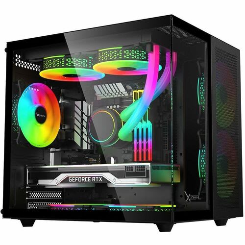 Xzeal Gaming Xzeal Gabinete Para Computadora Gamer - Micro Atx, Mini Itx Placa Base Admitida - Cubo - Vidrio Templado, Metálico - Negro - 7 X Ventilador(es) Admitido - 2 X Compartimiento Interno 3.5" - 2 X Compartimiento Interno 2.5" - 3 X Usb(s) - 1 X Usb 3.0, 2 X Usb 1.1 - Refrigeración Por Ventilador/Líquido