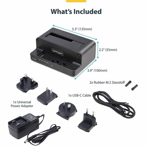 StarTech.com Startech.com Clonador Nvme M.2 A Sata De 2.5/3.5 - Dock Duplicador Autónomo De 2 Bahías Para Ssd - Bidireccional Nvme A Sata / Sata A Nvme