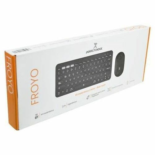 Perfect Choice Teclado Y Ratón Perfect Choice Froyo - Usb Membrana Inalámbrico Bluetooth/Rf 2.40ghz Teclado - 78 Tecla - Keyboard/Keypad Color: Negro - Usb Inalámbrico Bluetooth/Rf Mouse - 1000 Dpi - 3 Botón - Pointing Device Color: Negro - Aa, Aaa - Compatible Con Pc