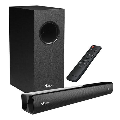 Xzeal Gaming Barra De Sonido Stylos 2.1 + Con Subwoofer De 4" Includio , Potencial Total De 40w + Conectividad Multiple Bt/Hdmi Arc/ Aux / Usb + Color Negro