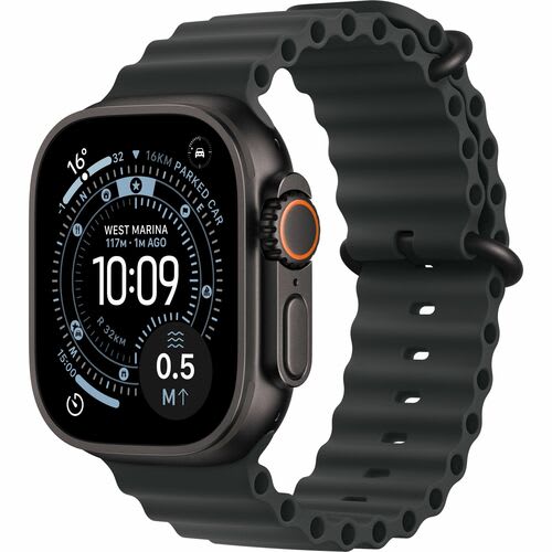 Apple Apple Watch Ultra 3 Smart Watch - 49mm Case Height - 44mm Case Width - Negro Case Color - Negro Band Color - Titanio Case Material - Lan Inalámbrica - 5g - Lte - Sensor Eléctrico De Frecuencia Cardíaca, Sensor Del Oxímetro De Pulso, Sensor óptico De Pulso Cardíaco, Sensor De Temperatura, Compás Digital, Altímetro, Acelerómetro, Sensor Gyro, Sensor De Luz Ambiental - Teléfono, Altavoz, Notificación Push, Monitorización De Sue?o, Temporizador, R