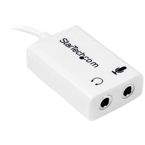 StarTech.com Startech.com Adaptador De Diadema Mini-Jack 3.5mm 4 Pines A Conectores Separados De Audífonos Y De Micrófono - M A 2xh - Cable For Dispositivo De Audio, Altavoz, Auricular, Auriculares, Micrófono, Portátil, Ipod, Iphone, Ipad, Teléfono Móvil, Ultrabook - Cable Divisor - Mfi - Níquel Conector Chapado - Blanco