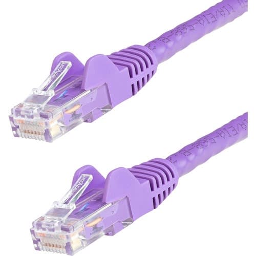 StarTech.com Startech.com Cable De Red De 0.5m Púrpura Cat6 Utp Ethernet Gigabit Rj45 Sin Enganches - Cable For Dispositivo De Red - 6gbit/S - Cable De Conexión - Oro Contacto Chapado - 24 Awg - Violeta