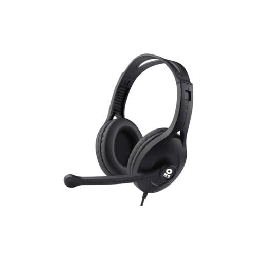 BRobotix Brobotix Diadema Alambrica Tipo Gamer Con Micrófono - Altura De Auriculares Ajustables, Almohadillas Acolchadas, Micrófono Ajustable, 1 Conector 3.5 Mm Para Microfono Y Audio - Control De Volumen - Color Negro