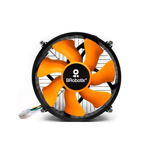 BRobotix Brobotix Ventilador Para Cpu, Procesadores Lga 1150/1151/1155/1156/1200, Intel Core I3/I5/I7, Conector De 4 Pines Para Fuente De Poder , Gabinete , Socket Disipador