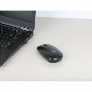Manhattan Mouse Manhattan Mw3050 Tama?o Completo - Radiofrecuencia - Usb Tipo A - óptico - 3 Botón(es) - Negro - Inalámbrico - 10m - 2.40ghz - 1200 Dpi - Rueda De Desplazamiento - Simétrico - 1 X Aa Battery Supported
