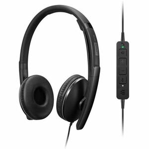 Lenovo Auriculares Lenovo Cableado Sobre La Oreja, Sobre La Cabeza Estéreo - Negro - Certificación Microsoft Teams - Binaural - Cerrado - 2.2kilo Ohm - 20hz A 20khz - 178.5cm Cable - Función De Cancelación De Ruido Ambiente Micrófono - Usb Tipo C