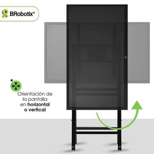 BRobotix Brobotix Soporte De Piso Móvil Para Tv De 32"a 86" Para Posición Horizontal Y Vertical, Flip Plegable, Soporta Hasta 50 Kg. - Vesa 200x200 - 200x300 - 200x400 - 200x600 - 300x300 - 300x400 - 300x600 - 400x400 - 600x400. Smart Tv, Soporte Para Tv , Soporte Para Pared Tv, Soporte Tv, Soporte Universal, Pantalla Tv, Carro Pantalla, Carrito Pantalla, Movil. Compatible Con Pantallas Lg®, Hisense®, Samsung® , Sansui®. Soporte Móvil Para Tv, Carro Para Tv, Carro Para Pantallas, Soporte De Tv Tipo Carro, Carro De Transporte Para Televisor, Carrito Para Tv, Carro Multimedia, Carrito Soporte Móvil, Carro Pantallas, Soporte Tv Tipo Carro, Pulgadas, Smart Tv, Smart Led Lcd, Vesa, Pantalla De Plasma.