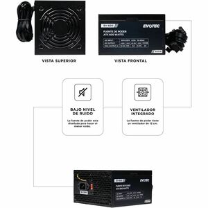 NACEB Naceb Fuente De Alimentación - 600w - Negro - 120 V Ac, 230 V Ac Entrada - 5 V, 3,3 V, 12 V, 5 V Sb Salida - 1 Raíles +12v - 1 Ventilador(es)