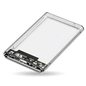 BRobotix Brobotix Gabinete Carcasa Externa Para Hdd O Ssd Sata I/Ii/Iii De 2.5", Usb V3.0, Modelo Glass, Trasparente, Fácil De Instalar.