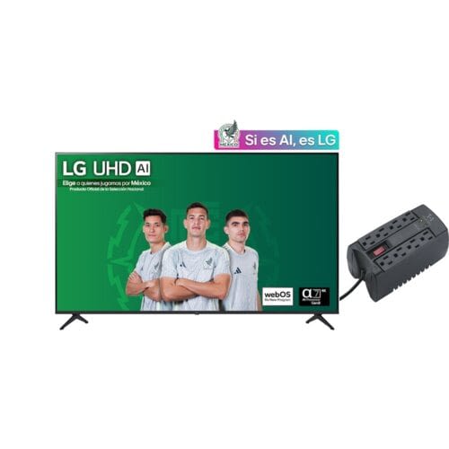 Vica Pantalla Lg 43 Pulgadas Uhd Ai Ua75 4k Smart Tv 2025 Con Reguladro De Voltaje Vica T-1 750va/400w