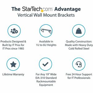 StarTech.com Startech.com Soporte Para Rack De Montaje Vertical En Pared Para Servidores - 4u 19 Pulgadas