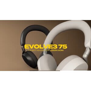 Jabra Auriculares Jabra Evolve3 75 Inalámbrico Sobre La Oreja, Sobre La Cabeza, Sobre La Oreja Estéreo - Negro - Certificación Microsoft Teams - Binaural - Supra-Aural - 3000cm - Bluetooth - 35ohm - 20hz A 20khz - Tecnología Mems Micrófono - Cancelación De Ruido