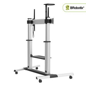BRobotix Brobotix Soporte De Piso Móvil Para Tv De 60" A 100" Soparta Hasta 100 Kg. Orientación De Tv Horizontal Y Vertical - Vesa: 400x400 600x400 600x600 800x600 1000x600 - Smart Tv, Soporte Para Tv , Soporte Para Pared Tv, Soporte Tv, Soporte Universal, Pantalla Tv, Carro Pantalla, Carrito Pantalla, Movil. Compatible Con Pantallas Lg®, Hisense®, Samsung® , Sansui®. Soporte Móvil Para Tv, Carro Para Tv, Carro Para Pantallas, Soporte De Tv Tipo Carro, Carro De Transporte Para Televisor, Carrito Para Tv, Carro Multimedia, Carrito Soporte Móvil, Carro Pantallas, Soporte Tv Tipo Carro, Pulgadas, Smart Tv, Smart Led Lcd, Vesa, Pantalla De Plasma.