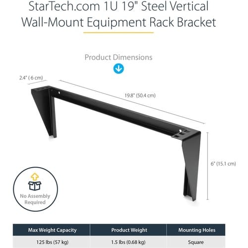 StarTech.com Startech.com Soporte De Acero Para Rack De Montaje Vertical En Pared Para Servidores 1u 19 Pulgadas