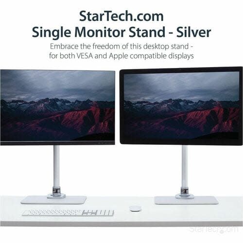 StarTech.com Startech.com Base De Soporte Para Un Monitor - Soporte Vesa Ajustable - Plata - (armpivstnd) - Hasta 86.4cm (34") Para Pantalla Plana - 14kg Capacidad De Carga - 10.4cm Altura X 33cm Ancho - De Escritorio, Sobremesa - Acero, Plástico, Aluminio - Plata