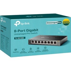 Tp-link Tp-Link Easysmart Tl-Sg108e 8 Puertos Conmutador Ethernet - 10/100/1000base-T - 2 Capa Compatible - De Escritorio, Montable En Bastidor - 3año(s) Garantía Limitada