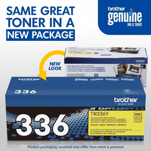 Toner Amarillo Brother TN336Y - Vista lateral