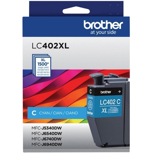 Cartucho Tinta Cian Brother LC402XL - Vista frontal
