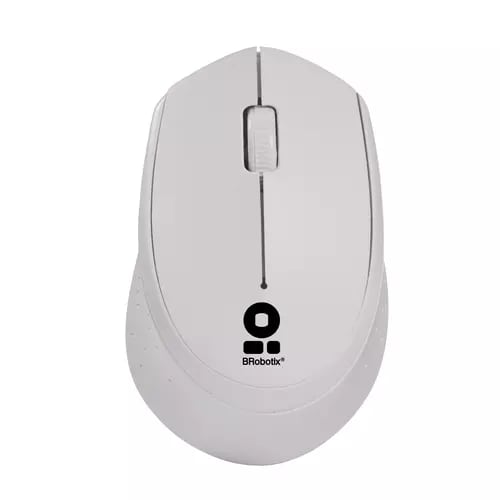 Mouse Inalámbrico BRobotix Blanco vista superior