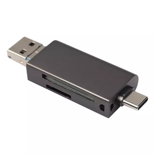 Puertos USB-C, USB-A y MicroUSB oculto en lector BRobotix
