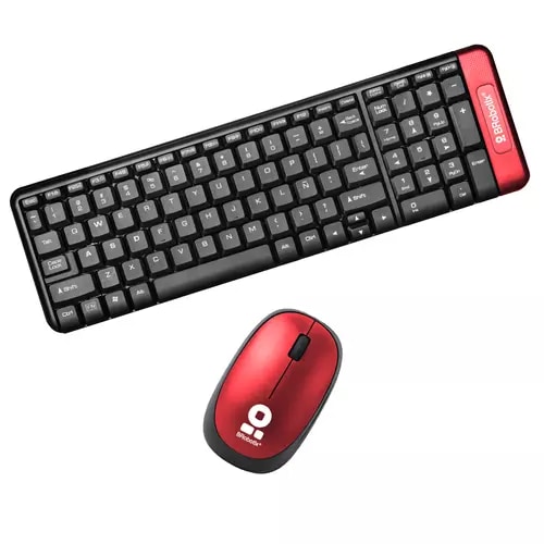 Kit Teclado y Mouse Inalámbrico Multimedia Brobotix Rojo