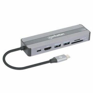 Manhattan DOCKING USB-C 7PTOS HDMI RED U SB-C PD 2USB V3.2 SDMICRO SD - imagen 2