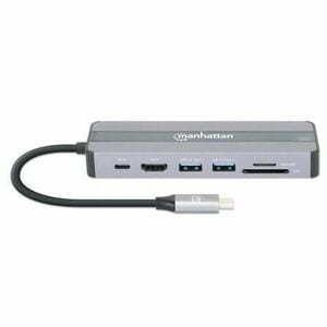 Manhattan DOCKING USB-C 7PTOS HDMI RED U SB-C PD 2USB V3.2 SDMICRO SD - imagen 3