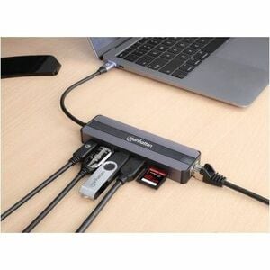 Manhattan DOCKING USB-C 7PTOS HDMI RED U SB-C PD 2USB V3.2 SDMICRO SD - imagen 6