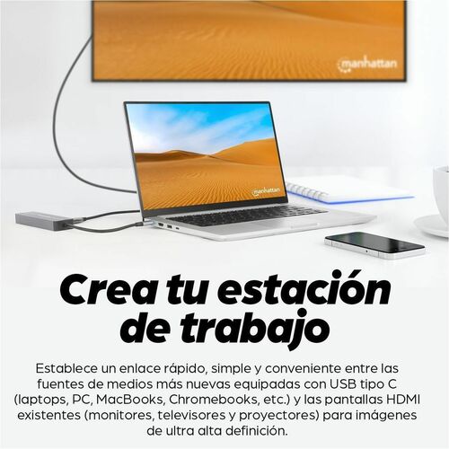 Manhattan DOCKING USB-C 7PTOS HDMI RED U SB-C PD 2USB V3.2 SDMICRO SD - imagen 8