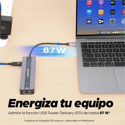Manhattan DOCKING USB-C 7PTOS HDMI RED U SB-C PD 2USB V3.2 SDMICRO SD - imagen 10
